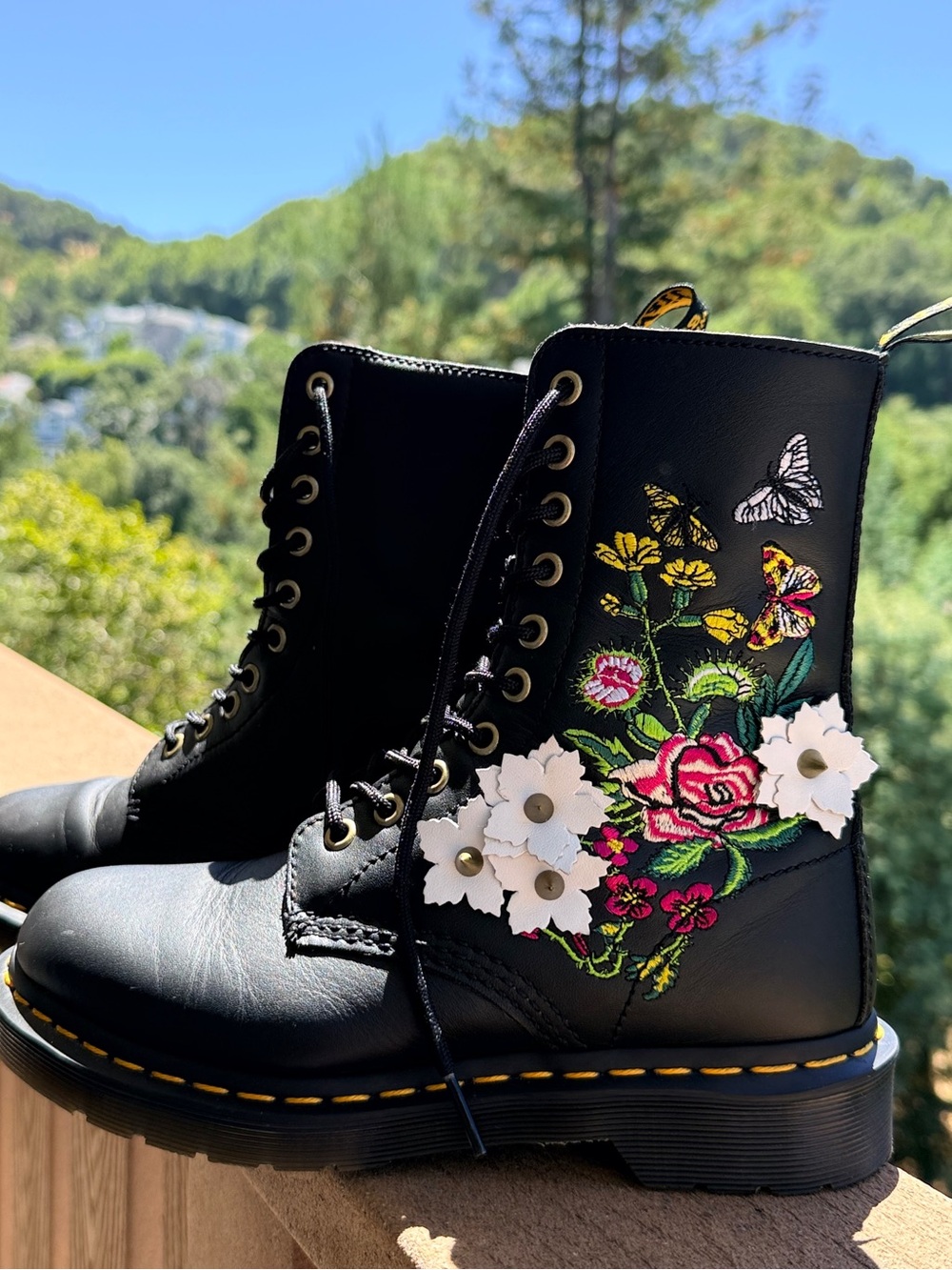 Dr. Martens Butterfly and Venus Flytrap Boots with 3D Floral Appliqué